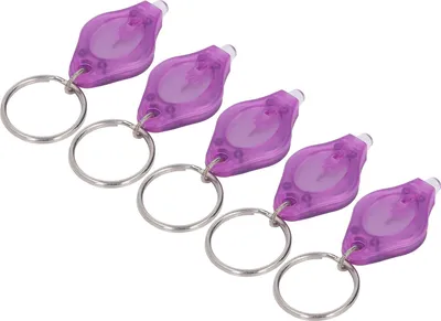 Image de Lot de 5 mini-porte-clés UV, lampe de poche LED portable avec des longueurs d'onde de 365 nm et 395 nm, lumière violette