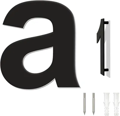 Imagen del producto de Número de casa, diseño moderno, 152 mm, fabricado en acero inoxidable, para fijar en la pared de la casa