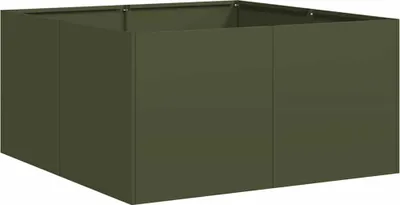 Produktbild von Pflanzkübel Olivgrün 80x80x40 cm Kaltgewalzter Stahl