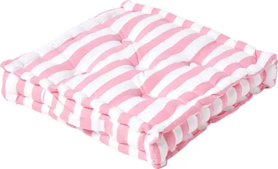 Produktbild von HOMESCAPES Sitzkissen Breite Streifen rosa 40 x 40 x 10 cm
