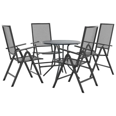 Produktbild von vidaXL Gartenstuhl-Set 5-tlg. Verstellbar Pulverbeschichteter Stahl