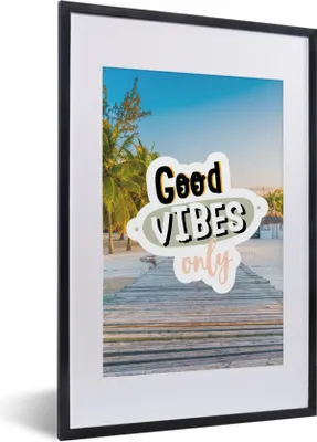 Produktbild von MuchoWow® Gerahmtes Poster Sommer - Zitat - Strand 40x60 cm - Poster mit Schwarzem Bilderrahmen Wandposter Rahmen Foto Bilder - Poster in Rahmen