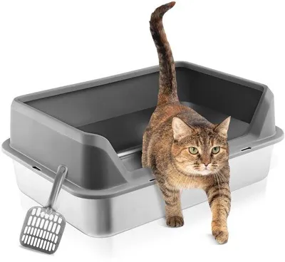 Produktbild von Edelstahl-Katzenbox, leicht reinigbar, geruchsdicht, 50x35x20cm