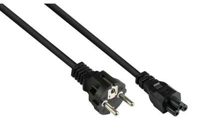 Zdjęcie produktu dla Kabel zasilający z wtykiem ochronnym E+F na wtyk C5, czarny, 5 metrów, przekrój przewodu 0,75 mm²