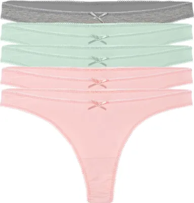 Produktbild von Yenita® String-Tangas 5er Set L mint-pink-grau