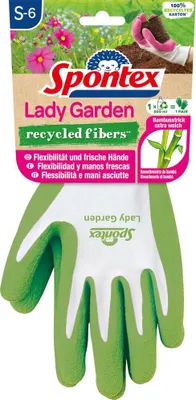 Produktbild von Spontex Lady Garden Gartenhandschuhe Paar, recyceltes Material, Größe 6