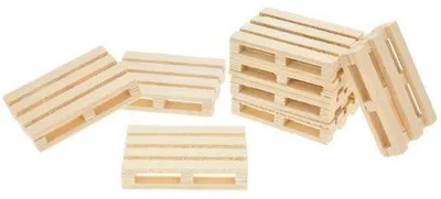 Produktbild von Van Manen Holz-Paletten Set 8 Stück 5x3,8x1cm im Maßstab 1:32