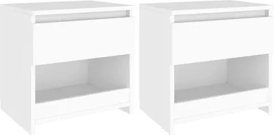 Obrázek produktu pro vidaXL Noční stolky 2 ks. Bílé 40x30x39 cm výrobek z odvozeného dřeva