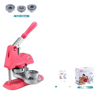 Imagen del producto de Máquina para hacer botones, 100 piezas, fácil de usar, color rosa