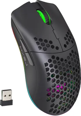 Obrázek produktu pro T66 RGB 2.4G bezdrátová herní myš RGB osvětlení nabíjecí myš s nastavitelným DPI ergonomický design pro stolní notebook černá