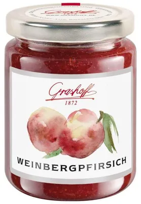 Produktbild von Grashoff Weinbergpfirsich Konfitüre Extra mit fruchtigen Früchten 250g