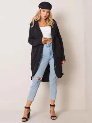 Produktbild von Rue Paris Langes Sweatshirt für Damen Teivance schwarz S/M