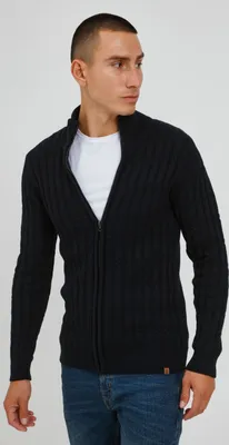 Produktbild von INDICODE IDPaulomo Herren Strickjacke Cardigan Grobstrick mit Stehkragen aus 100% Baumwolle