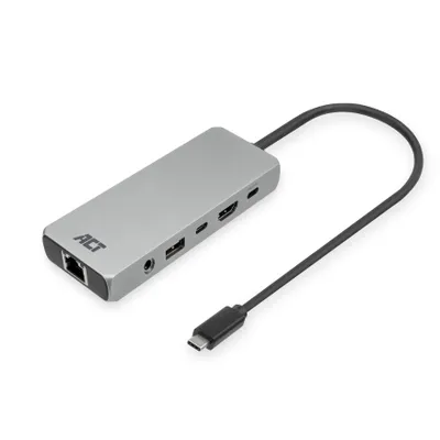 Immagine prodotto di ACT AC7095 docking station per laptop e replicatore di porte Wired USB 3.2 Gen 1 (3.1 Gen 1) Type-C Grigio (AC7095)