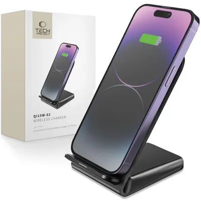 Obrázok produktu pre Tech-Protect Qi15W-S2 Bezdrôtová Nabíjačka 15W Čierna