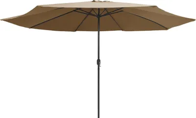 Produktbild von vidaXL Sonnenschirm mit Metall-Mast 390 cm Taupe
