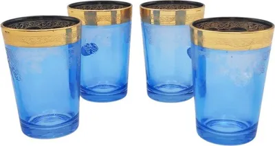 Image de Verres à thé bleu Rayan 20 cl x 4 - Coffret