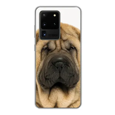 Produktbild von MuchoWow® Handyhülle Schutzhülle Hülle für Samsung Galaxy S20 Ultra Hund - Jungen - Sharpei - Haustiere - Mädchen - Kinder Silikon Softcase Handy Hülle - Karteninhaber