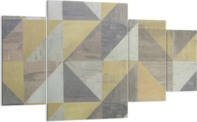 Produktbild von Bild auf Leinwand - Leinwandbild - 4 Teile - Abstraktion Geometrisch Dreiecke - 160x90cm - Wand Bild - Wanddeko - Wandbilder - Leinwanddruck - Bilder - Wanddekoration - Leinwand bilder - DL160x90-4884
