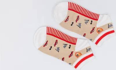 Produktbild von MEGAGROUP 2 Paar Quarter Socken Bambusfaser Größe 40-44 rot und orange