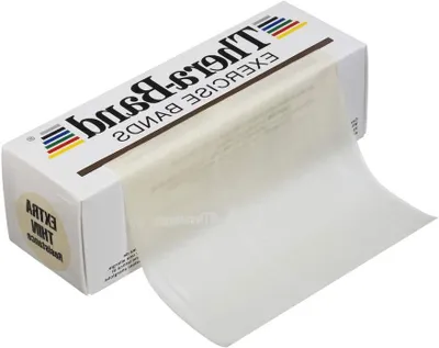 Productafbeelding van Weerstandsband - Fitness elastiek - Spierkracht opbouwen - Natuurlijk rubber - 15 meter - Geel