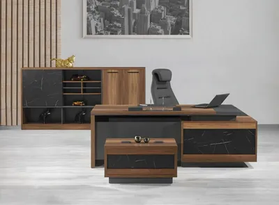 Produktbild von Arbeitszimmer Set Couchtisch Sideboard Schreibtisch  Büromöbel Holz