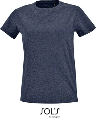 Produktbild von SOLs 02080 | Damen Round Neck Fitted T-Shirt Imperial - Farbe: Heather Denim - Größe: XXL