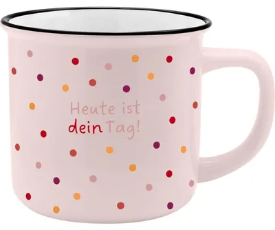 XL-Porzellanbecher 55 cl, Spruch "Heute ist dein Tag"