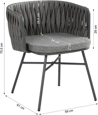 Produktbild von Homestyle4u 2445, 3-teiliges Gartenmöbel-Set, Balkonmöbel Rattan Grau, Tisch & 2 Stühle