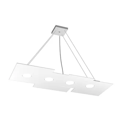 Obrázek produktu pro Závěsné moderní obdélníkové desky kovové bílé 4 světla Gx53