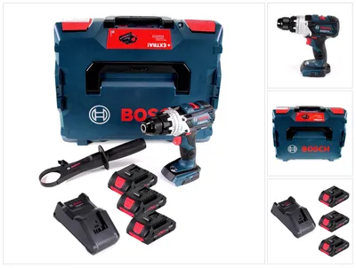 Zdjęcie produktu dla Bosch GSR 18V-110 C akumulatorowa wiertarko-wkrętarka 18V 110Nm bezszczotkowa ( 0615990L4S ) + 3x akumulator ProCore 4.0Ah + ładowarka + L-Boxx