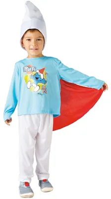 Schlumpf-Kostüm für Jungen, 4-5 Jahre, mit Umhang