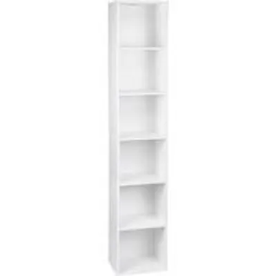 Produktbild von Famanu Bücherregal Moderne Wandregal - 6 Etagen - Offenes Design - Weiß