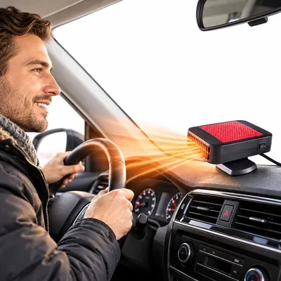 Produktbild von Auto Heizlüfter 12V, Autoheizung mit Heizen & Kühlen, 360° drehbar, Scheibenentfroster und Ventilator, für Pkw, SUV und Lkw