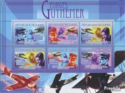 Produktbild von Briefmarken Guinea 2007 Mi 5226-5231 Kleinbogen (kompl. Ausgabe) postfrisch Georges Guynemer (1894-1917)