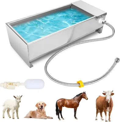 Productafbeelding van Drinkbak Vee - Automatische waterbak - Vee hydrateren - Vlottergestuurd bijvullen - 7.5 Liter - Zilver