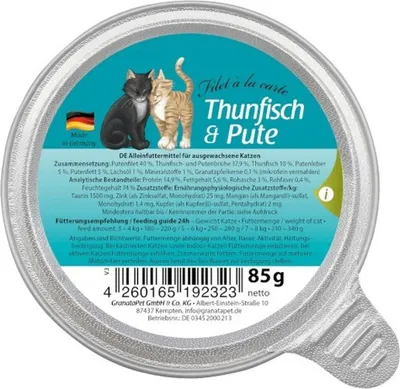 Obrázok produktu pre GranataPet 192323, Dospelý, Akékoľvek plemeno, Tuniak, Turecko, 85 g, Bez obilnín