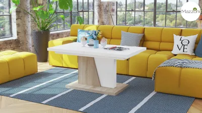 Produktbild von Design Couchtisch Grand Noir ausziehbar höhenverstellbar Tisch 120-180 cm Esstisch