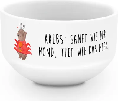 Produktbild von Mr. & Mrs. Panda schale Krebs Astrologie - Weiß - Geschenk, Schüssel, Geburtstagsgeschenk, Tierkreiszeichen, frühstücksbowl, Horoskop, Obstschale, bunte Müslischale