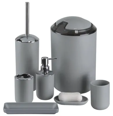 Produktbild von IMAVO Badezimmer-Zubehör-Set, 6-teilig, Kunststoff-Geschenk-Set, Zahnbürstenhalt