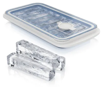 Produktbild von Arendo Eiswürfelform Silikon mit Deckel und Einfüllöffnung, 115ml, 8 Eiswürfel, spülmaschinengeeignet, stapelbar, Länglich, leichtes Herauslösen, BPA-frei