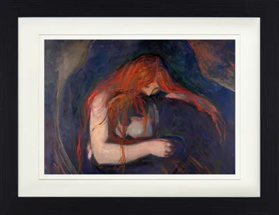 Produktbild von Edvard Munch Gerahmtes Bild Mit Edlem Passepartout | Wand-Bilder | Im Bilderrahmen - Vampir, 1895 (30 x 40 cm)