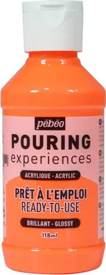 Produktbild von Glänzende Acrylfarbe für Pouring - Neonorange - 118 ml