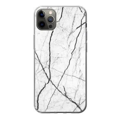Produktbild von MuchoWow® Handyhülle Schutzhülle Hülle für iPhone 13 Pro Max Marmor - Schwarz - Weiß Silikon Softcase Handy Hülle - Mobiltelefon
