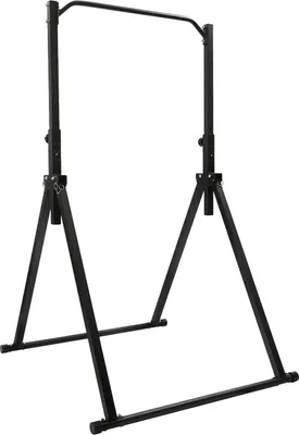 Immagine prodotto di Stazione per trazioni - Barra per trazioni - Regolabile in altezza - Pieghevole - Telaio triangolare - Per palestra domestica - Nero