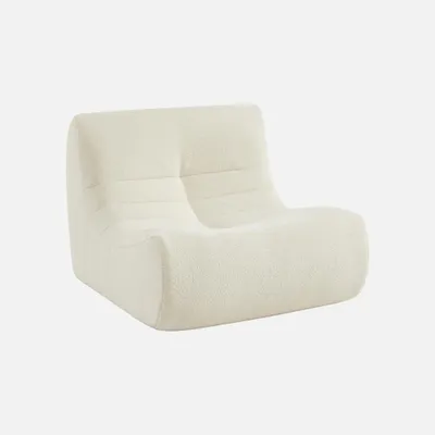 Produktbild von sweeek - Sessel mit strukturiertem Bouclé-Bezug, 1 Sitzer - Weiß