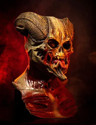 Produktbild von Ghoulish Teuflische Totenkopfmaske Grau Grau One Size