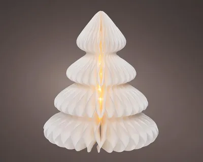 Image de Lumineo paperikuusi valolla, 48 cm, lämmin valkoinen, paristokäyttöinen