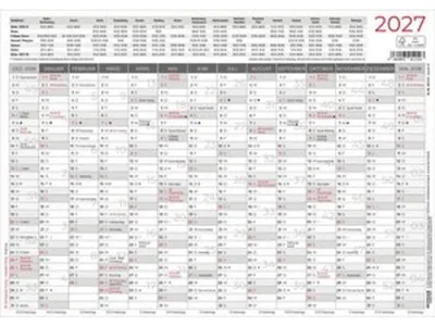 Obrázok produktu pre Veľký nástenný plánovač na 14 mesiacov, 1 kus, dodávaný v rolke, rok 2027