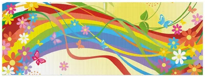 Produktbild von Wallario Duschmatte Antirutschmatte Badmatte Fußmatte Regenbogen im Sommer - Bienchen und Blümchen, Größe ca. 180 x 65 cm